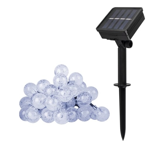 Изображение товара Светодиодный светильник ФАZА садовый SLR-G05-30W гирлянда шарики холод. бел. на солнечн. батарее 5033351