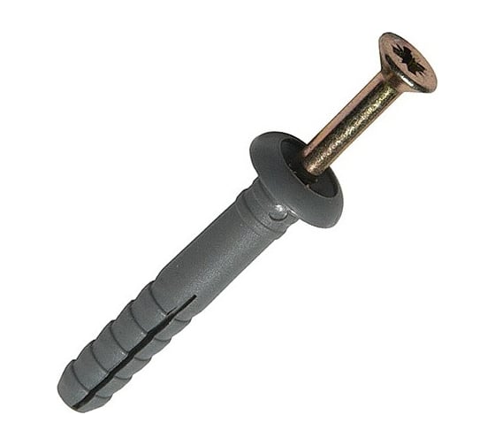 Изображение товара Дюбель-гвоздь ОПМ 227016-2 6x60 грибовидный буртик, ПНД, gelb zn, 1000 шт. П0000025435