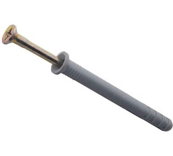 Изображение товара Дюбель-гвоздь ОПМ 227016-3 6x60 цилиндрический буртик, ПНД, gelb zn, 100 шт. П0000025419