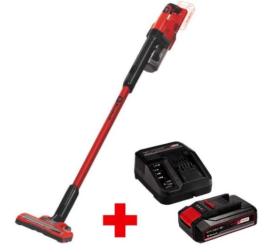 Изображение товара Аккумуляторный пылесос Einhell PXC TE-SV 18 Li, 18 В, вертикальный, циклон, подсветка+1 акк., 4 А*ч+ЗУ 2347180SET4