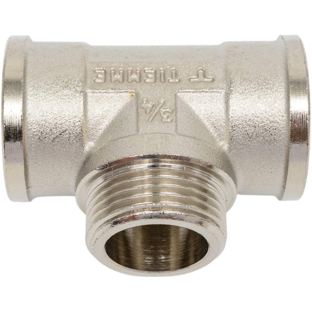 Изображение товара Тройник водопроводный Tiemme 3/4 дюйма никель латунь внутренне-наружное соединение