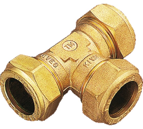 Изображение товара Тройник для медных труб Tiemme обжим, 8x8х8 1100139