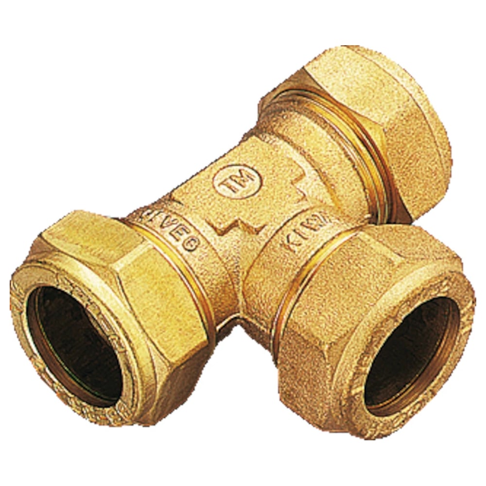 Тройник для медных труб Tiemme обжим, 22x15x22 1000020