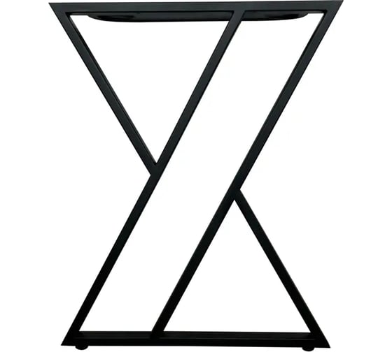 Изображение товара Ножка для стола в стиле Loft Solarius Z-образная, опора для стола лофт 58,5x71 см, подстолье металлическое регулируемое прочное, порошковая покраска, черного цвета nogaX60black