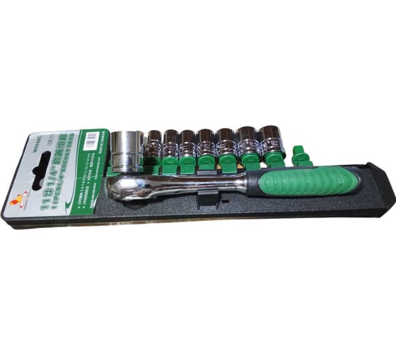 Изображение товара Набор торцевых головок с трещоткой WYNNS W0688C/ Tools 1/4", CrV, 5-14 мм, 11 шт. 00-00006977