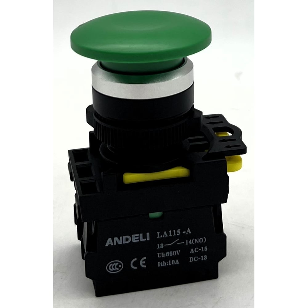 Изображение товара Кнопка ANDELI LA115-A5-11M/13 зеленая модульная с IP44