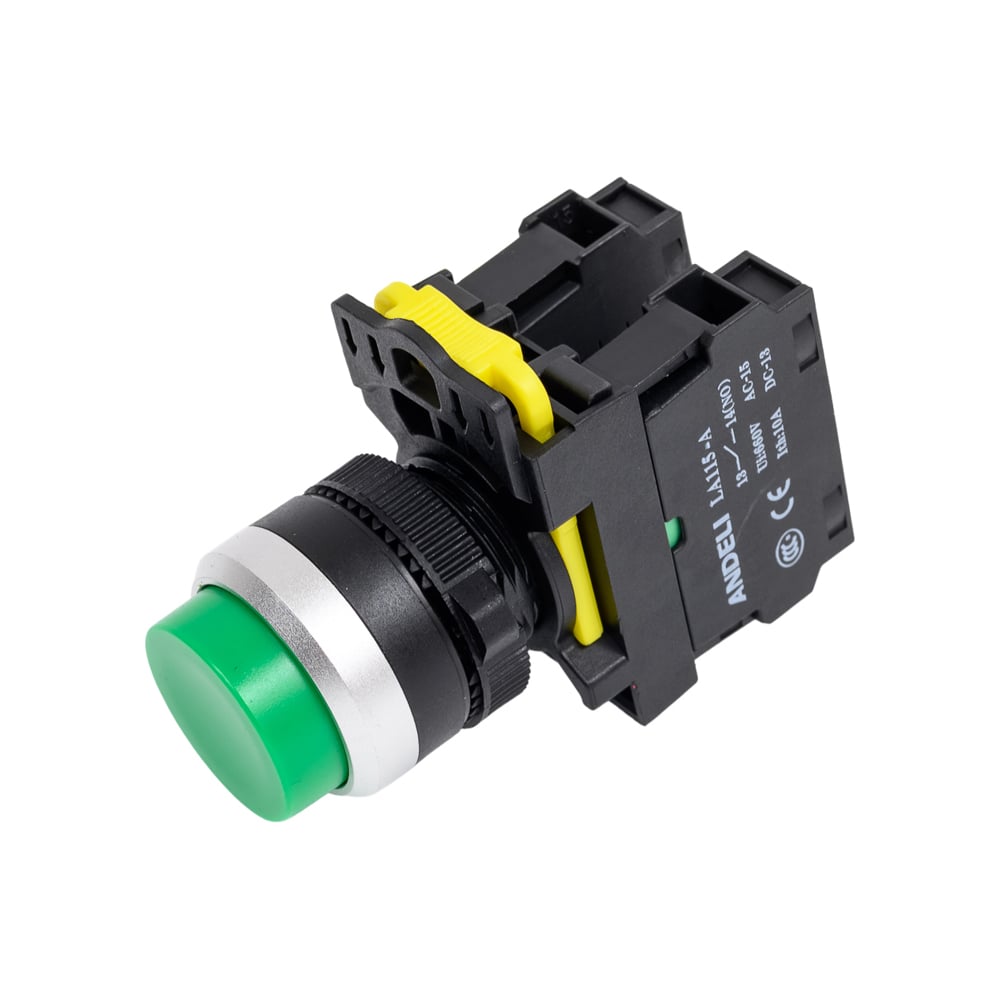 Изображение товара Кнопка ANDELI LA115-A5-11GN/3 зеленая модульная кнопка управления