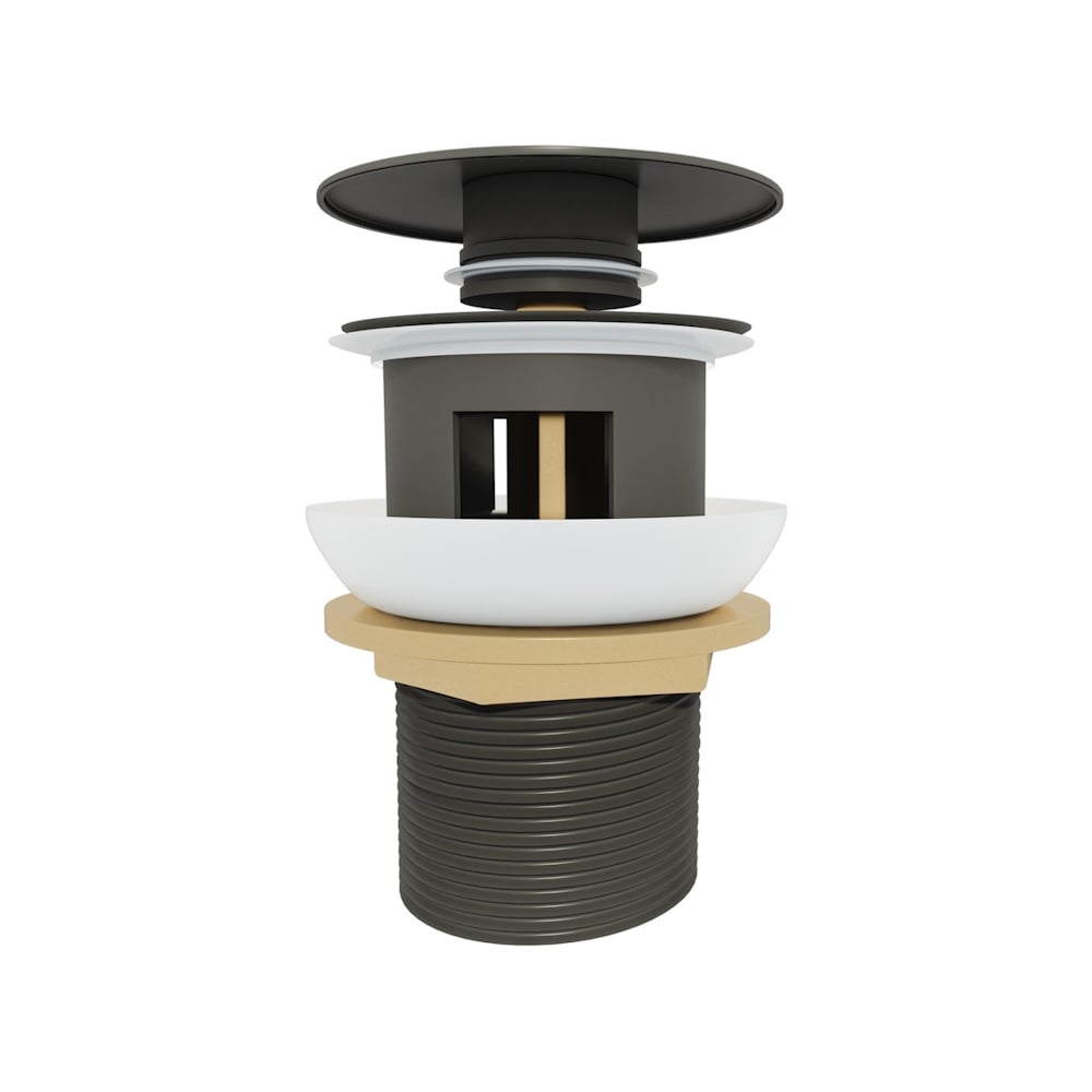 Изображение товара Донный клапан с переливом Teymi Solli для раковины графит матовый T140203
