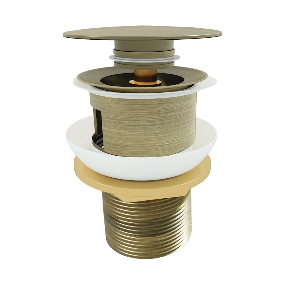 Изображение товара Донный клапан с переливом Teymi Solli бронза для раковины 66х66мм