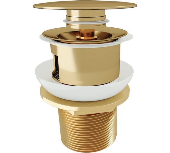 Изображение товара Донный клапан с переливом Teymi Solli для раковины, золото, глянцевый T140205 ЦБ-00270249