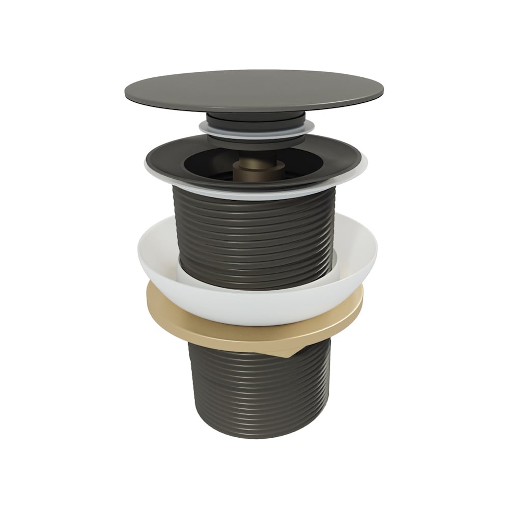 Изображение товара Донный клапан Teymi Solli без перелива круглой формы графит матовый