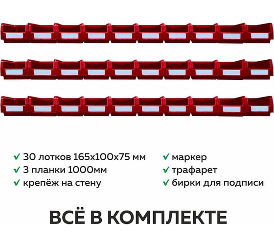 Изображение товара Органайзер ООО ММПО LT1000-3X10 красный 4673738646435