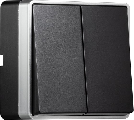 Изображение товара Выключатель 2-клавишный Smartbuy 10А черный Сириус SBE-07b-10-SW2-0