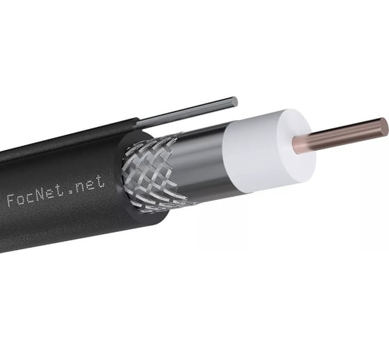 Изображение товара Кабель FocNet коаксиальный RG-11 IT cable, 75 Ом, CCS, РЕ с вынесенным тросом (305м) 1603001465015