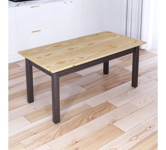 Изображение товара Стол журнальный Solarius Классика с лакированной столешницей из массива сосны 20 мм и ножками цвета венге, 90x60x44 см 601-10039