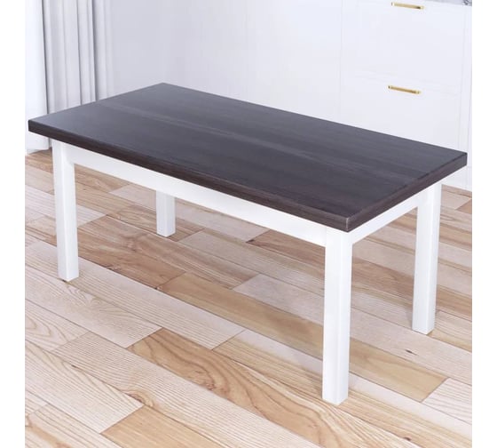 Изображение товара Стол журнальный Solarius Классика со столешницей цвета венге из массива сосны 40 мм и белыми ножками, 110x60x46 см 601-10289