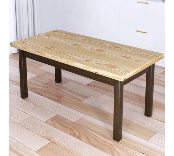 Изображение товара Стол журнальный Solarius Классика с лакированной столешницей из массива сосны 40 мм и ножками цвета темного дуба, 110x60x46 см 601-10297