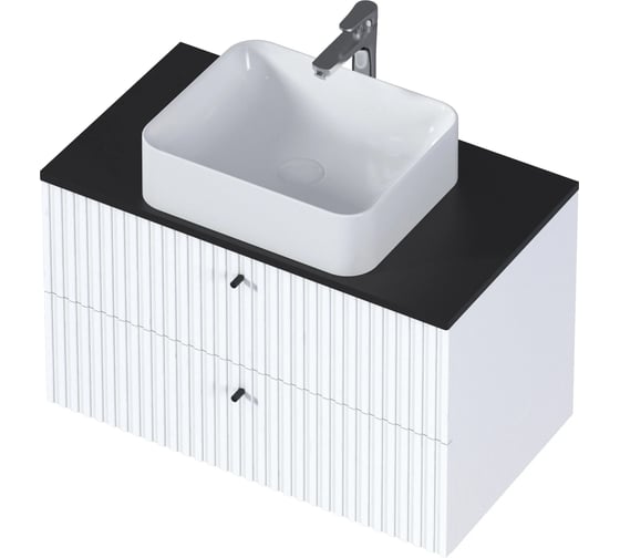 Изображение товара Тумба 1Marka Desire 800x487x450П 2я монолит найт/эмаль белая Ц0000026590