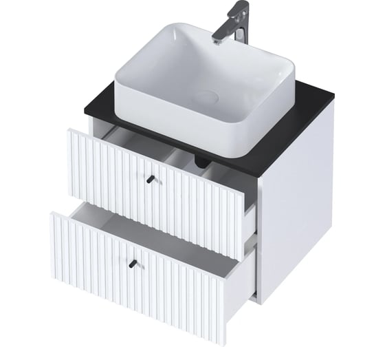 Изображение товара Тумба 1Marka Desire 600x487x450П 2я монолит найт/эмаль белая Ц0000026589