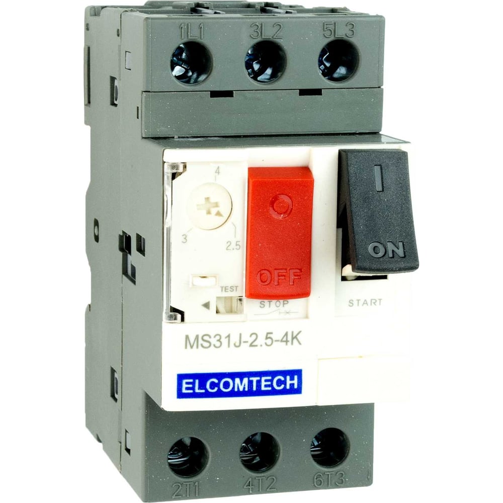 Изображение товара Мотор-автомат ELCOMTECH MS31J-2,5-4K 3-полюсный автомат для защиты моторов