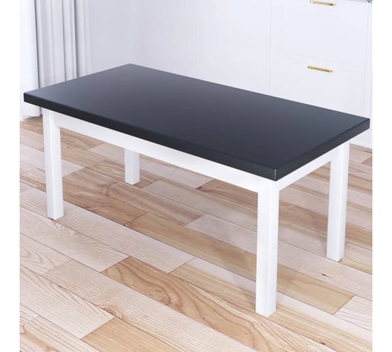 Изображение товара Стол журнальный Solarius Классика со столешницей цвета антрацит из массива сосны 40 мм и белыми ножками, 120x70x46 см 601-10319