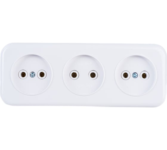 Изображение товара Розетка Bylectrica 3-местная ОУ серия Прочие изделия, белый, РА16-244