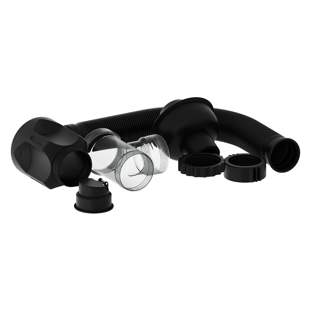 Изображение товара Сифон для раковины Teymi Nura черный матовый T140011 - бутылочный, регулируемый, удобный монтаж