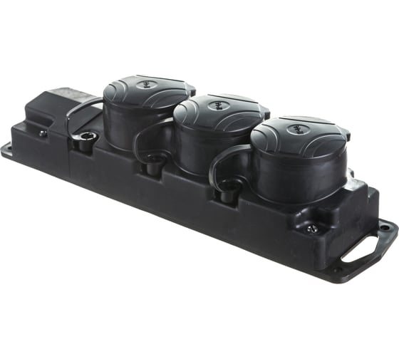 Изображение товара Штепсельная розетка Bylectrica 3-местная с заз.конт. переносная каучук IP44, Р16-381