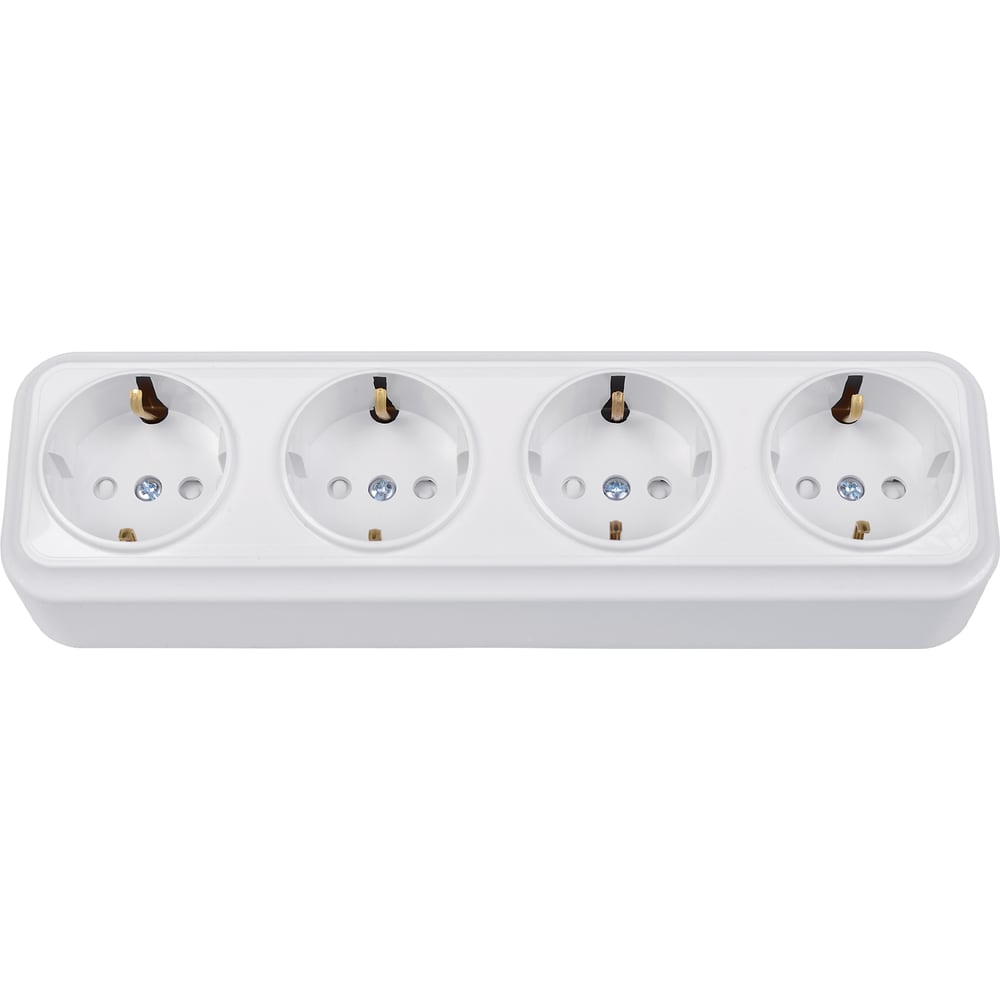 Изображение товара Розетка 4-местная с заземлением серия ВАРИАНТ бежевый bylectrica RA16-0186