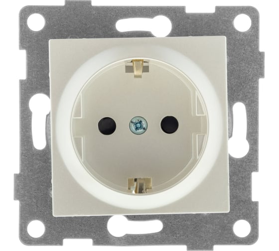 Изображение товара Механизм розетки GUSI ELECTRIC 1-ой с заземлением, с защитными шторками, СУ, 16А, 250В, жемчуг С11Р4-028