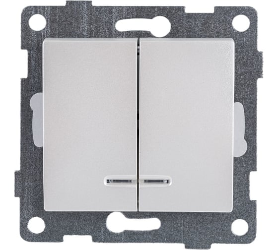 Изображение товара Механизм выключателя GUSI ELECTRIC 2 клавиши, индикатор СУ, 10А, 250В, жемчуг С10В28-028