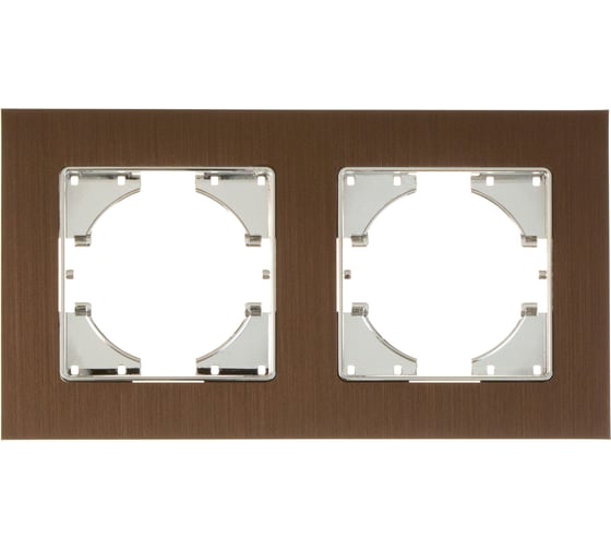 Изображение товара Рамка GUSI ELECTRIC 2-местная, алюминий, цвет коричневый С1120-036