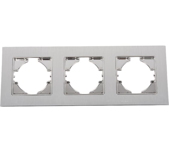 Изображение товара Рамка GUSI ELECTRIC 3-местная, алюминий, цвет серебро С1130-034