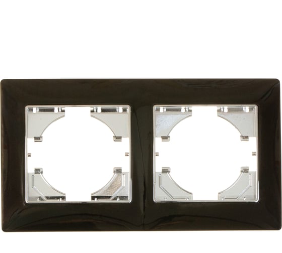 Изображение товара Рамка GUSI ELECTRIC 2-местная, цинк, цвет оникс С1020-037