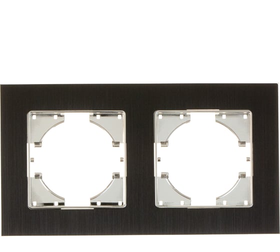 Изображение товара Рамка GUSI ELECTRIC 2-местная, алюминий, цвет чёрный С1120-035