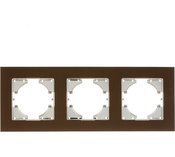 Изображение товара Рамка GUSI ELECTRIC 3-местная, алюминий, цвет коричневый С1130-036