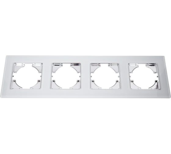 Изображение товара Рамка GUSI ELECTRIC 4-местная, стекло, цвет белый С1140-030