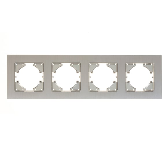 Изображение товара Рамка GUSI ELECTRIC 4-местная, алюминий, цвет серебро С1140-034