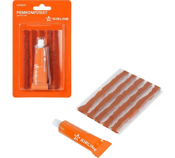 Изображение товара Ремкомплект для б/к шин Airline в блистере (клей, жгуты 5 шт) ATRK819