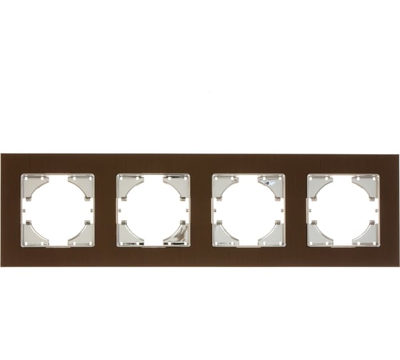 Изображение товара Рамка GUSI ELECTRIC 4-местная, алюминий, цвет коричневый С1140-036