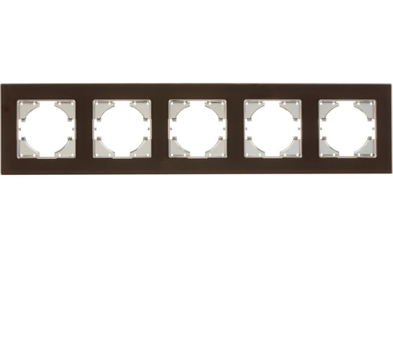 Изображение товара Рамка GUSI ELECTRIC 5-местная, стекло, цвет коричневый С1150-033