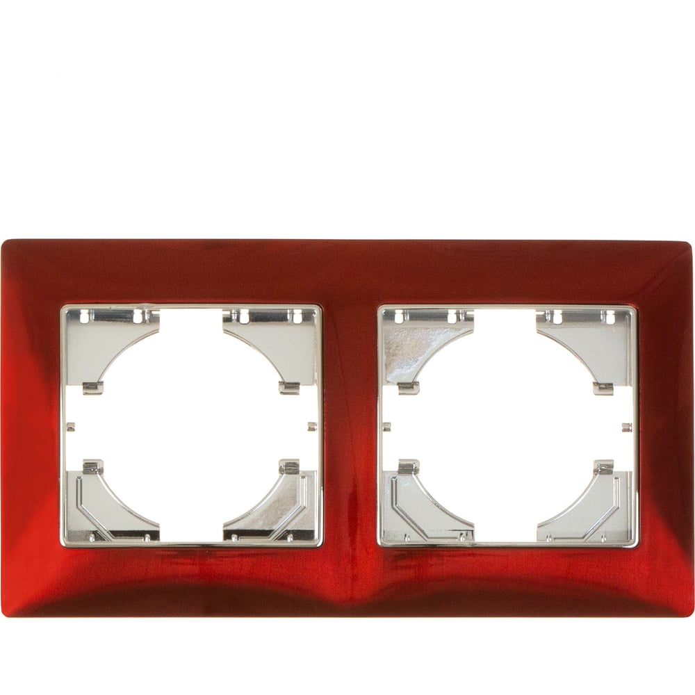 Двухместная рамка GUSI Electric, цвет красный С1020-039 - фото 1