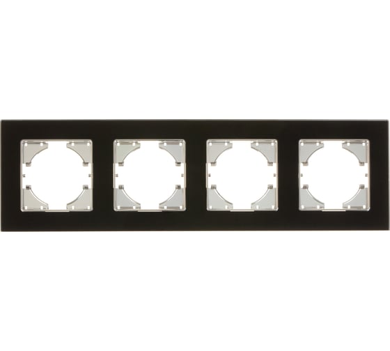 Изображение товара Рамка GUSI ELECTRIC 4-местная, стекло, цвет чёрный С1140-031