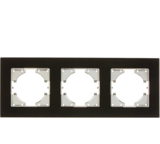 Изображение товара Рамка GUSI ELECTRIC 3-местная, стекло, цвет чёрный С1130-031