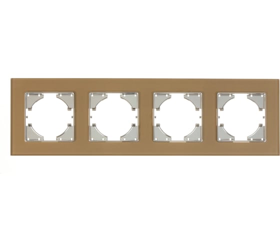 Изображение товара Рамка GUSI ELECTRIC 4-местная, стекло, цвет шампань С1140-032
