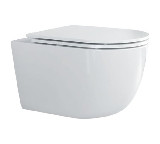 Изображение товара Унитаз подвесной CEZARES RELAX безободковый, с системой смыва "Торнадо", с сиденьем soft close, 53 см CZR-3806-53-TH-TOR/SC