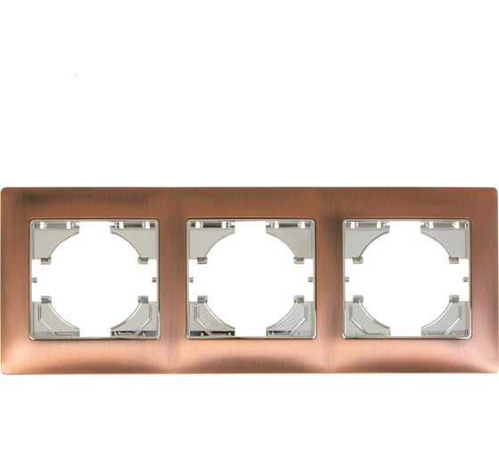 Изображение товара Рамка GUSI ELECTRIC 3-местная, цинк, цвет бронза С1030-038