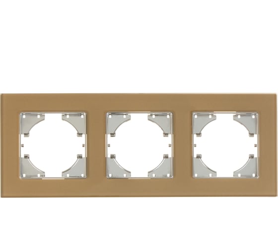 Изображение товара Рамка GUSI ELECTRIC 3-местная, стекло, цвет шампань С1130-032