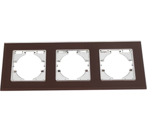 Изображение товара Рамка GUSI ELECTRIC 3-местная, стекло, цвет коричневый С1130-033