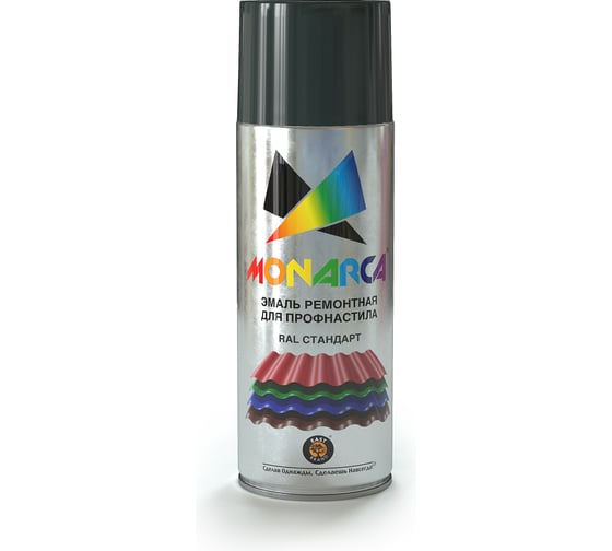 Изображение товара Аэрозольная эмаль для профнастила MONARCA RAL6005 зеленый мох 76005